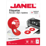 ETIQUETAS PARA CD PAQ. C/50 JANEL J5931