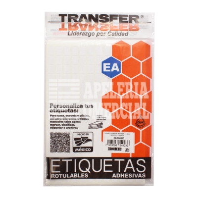 ETIQUETAS AUTOADHERIBLES BLANCAS TRANSFER 09-13