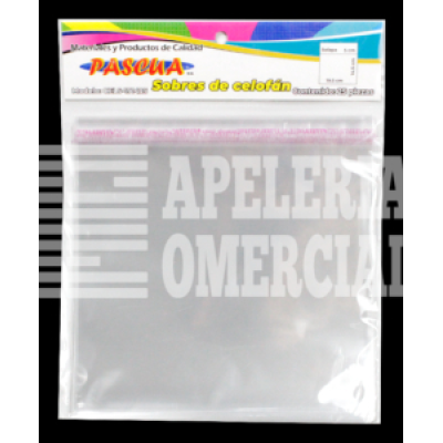 BOLSAS DE CELOFAN CON ADHESIVO 22.5 X 15.5 + 5 C/25